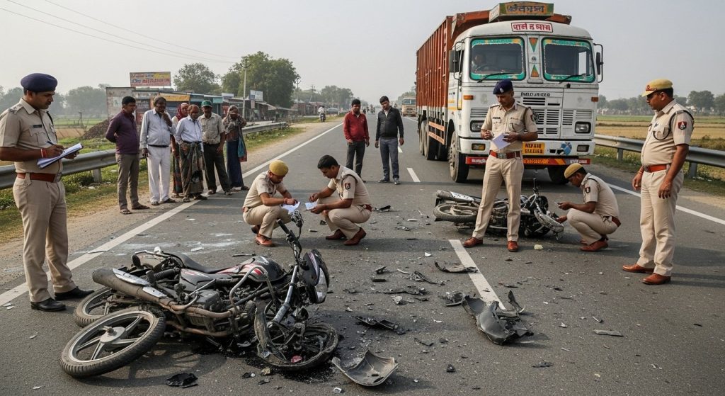 Etawah: Mother, Daughter, Nephew Tragically Killed in Horrific Road Accident; Truck Driver Flees, Police Investigate