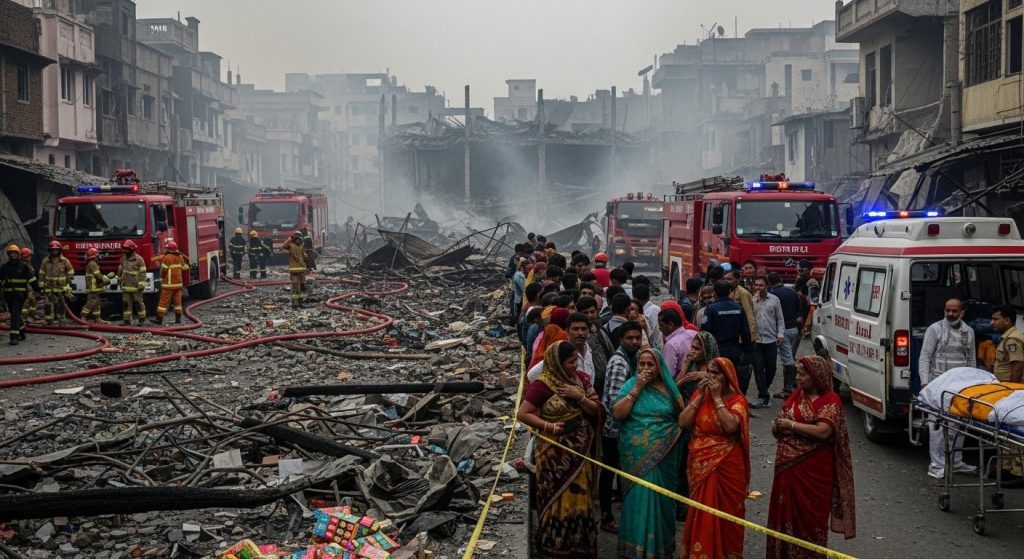 Horrific aftermath of Lucknow firecracker factory blast: Injured son dies after parents; one more critical