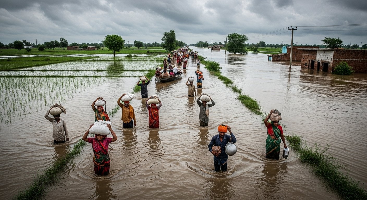 Yamuna Rages in Aligarh: Fields Flooded, Roads Blocked, Farmers Abandon Villages!