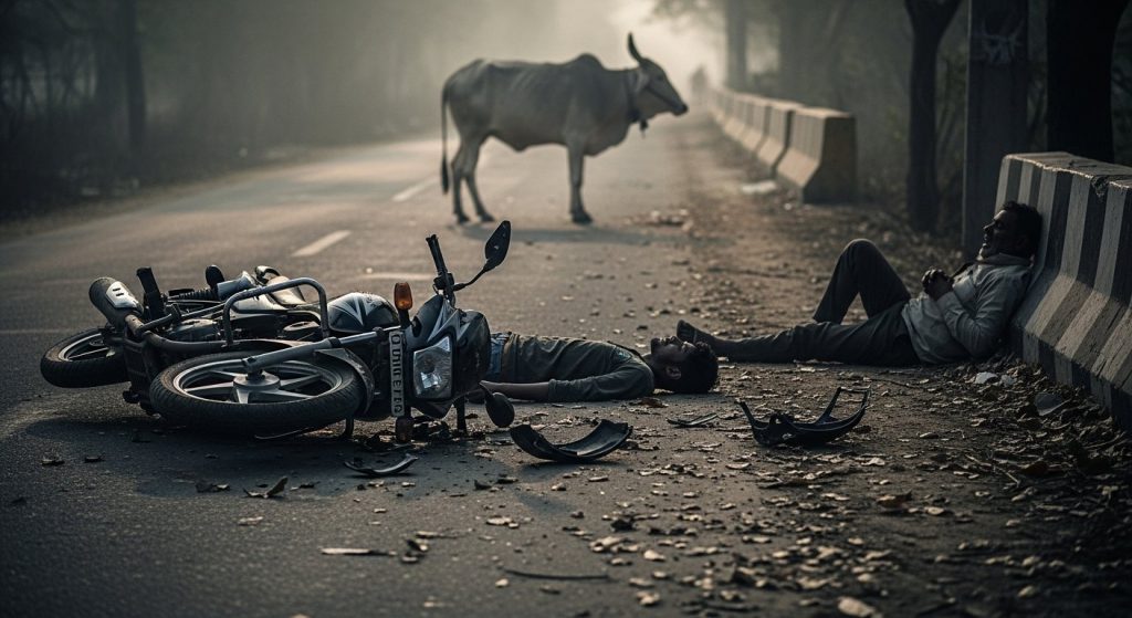 Tragic Accident in Fatehpur: Bike Hits Stray Animal, Nephew Dies On Spot, Uncle Seriously Injured