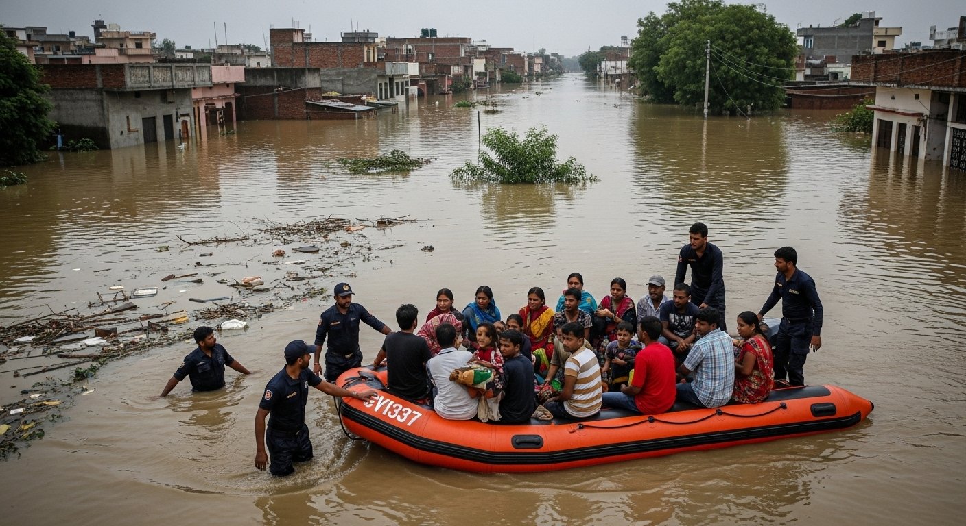 Horrific Flood Scene in Pilibhit: 30 Families Rescued from Hazara and Shastrinagar, Massive Loss of Life and Property
