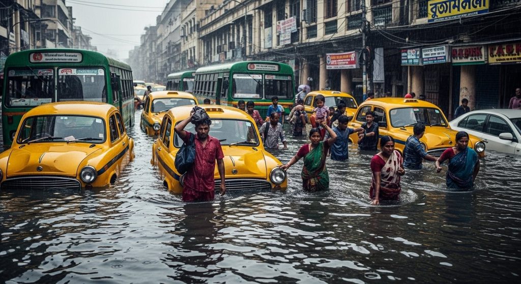 Devastating Rain in Kolkata: 7 Dead, Life Paralyzed; 33 Flights Cancelled, Roads 3 Feet Underwater