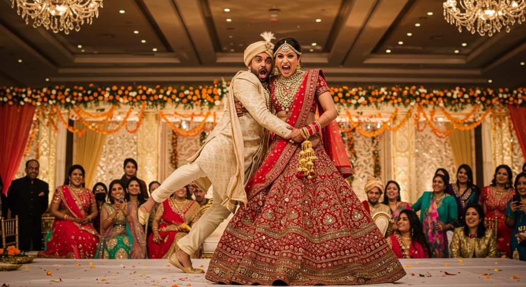 Bride Was 'Fire', Not 'Flower'! Lifted and Slammed Groom on Stage, Video Viral