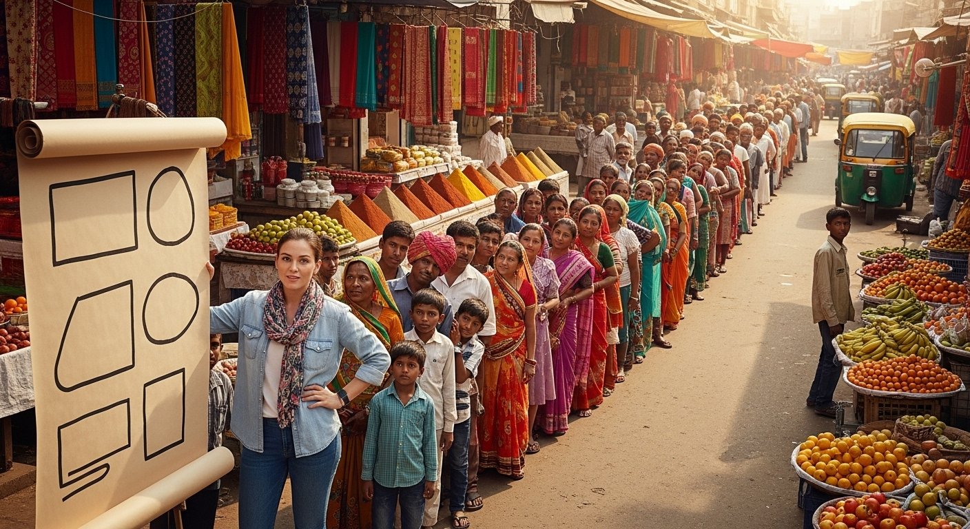 Foreign Woman Reaches Market with Unique Demand, Long Queue of Indians Forms!
