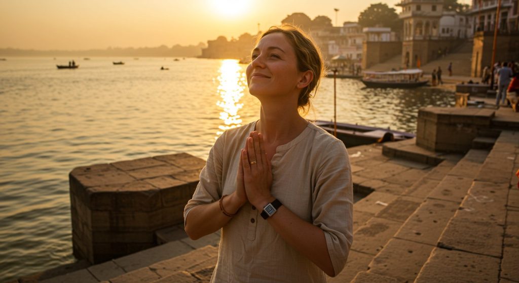 Foreign Woman Chants 'Jai Shri Ram' Slogans on Ganga Banks, Video Goes Viral