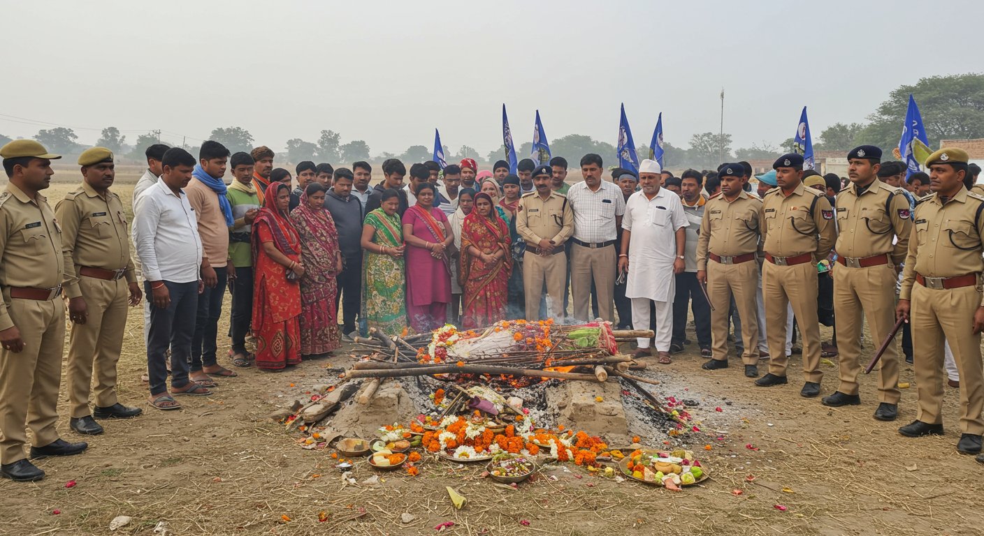 Former BSP District President's Brother Dies in Suspicious Accident in Gurugram, Cremated Under Heavy Security