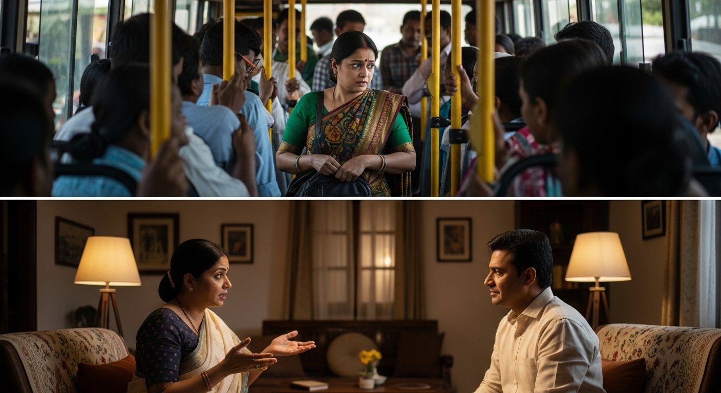 Wife's Humiliation in a Crowded Bus and Husband's Befitting Reply at Home: This Amusing Incident Goes Viral!