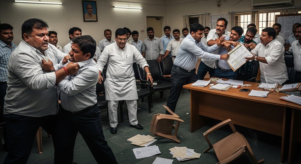 Decorum Shattered in Gajraula: Register Snatched from Municipal President in Meeting, Former MLA Grabbed Collar, Councilor Publicly Thrashed