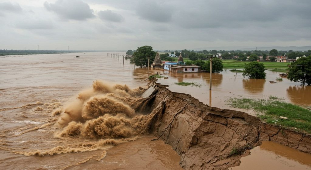 Ganga Embankment Breached in UP: Meerut-Pauri Highway Closed, Water Enters Villages; Major Flood Threat Looms Over Bijnor