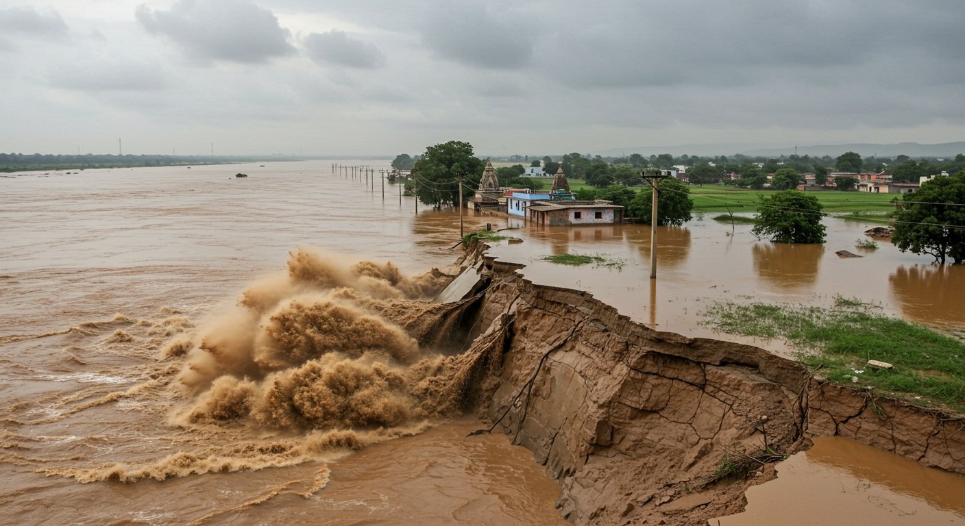 Ganga Embankment Breached in UP: Meerut-Pauri Highway Closed, Water Enters Villages; Major Flood Threat Looms Over Bijnor