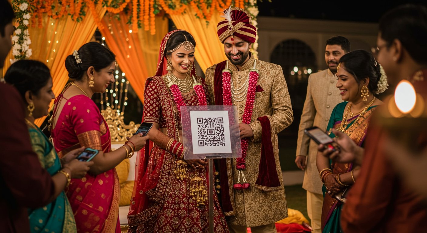 दूल्हा-दुल्हन ने शादी में गिफ्ट के लिए लगाया QR कोड, वायरल हुआ यह गजब आइडिया!
