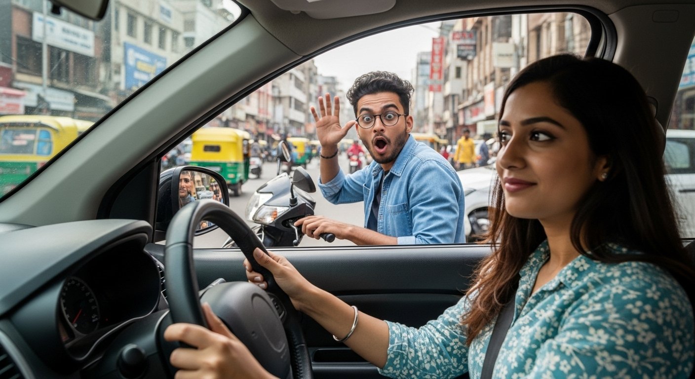 सड़क पर गलत सिग्नल! लड़की के एक जवाब से लड़का हुआ लाजवाब, वीडियो वायरल