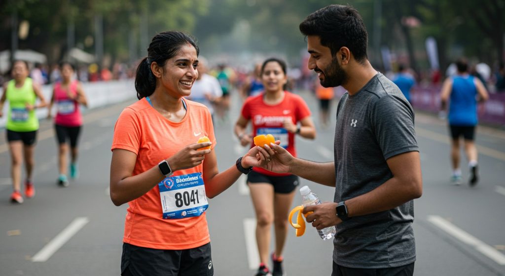 Girl Running Marathon, Boyfriend Feeds Her Snacks Mid-Race, Heartwarming Video Goes Viral