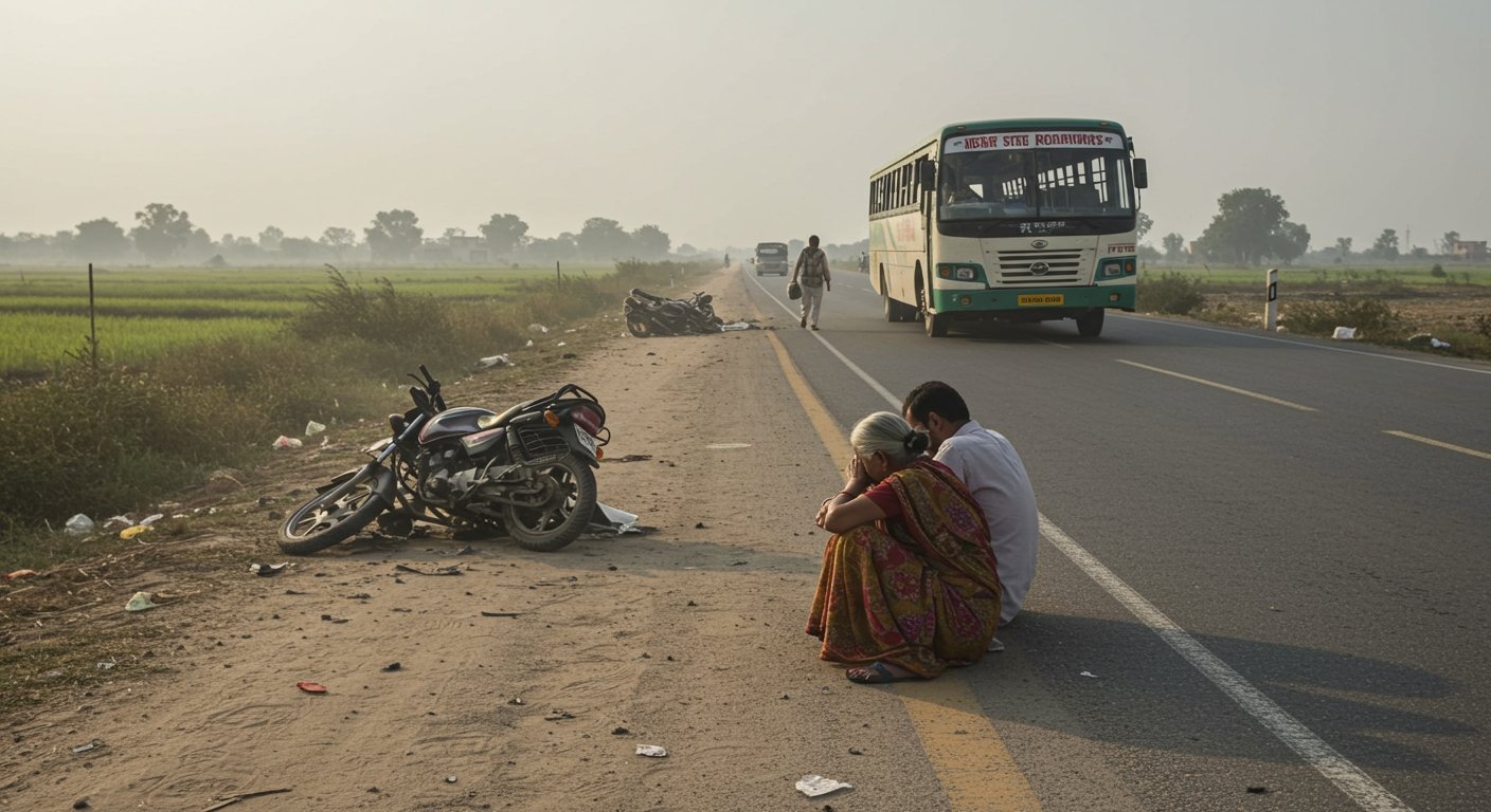 Horrific Double Tragedy in Gonda: Woman Killed by Bike, Teenager by Roadways Bus; Families Crushed by Grief
