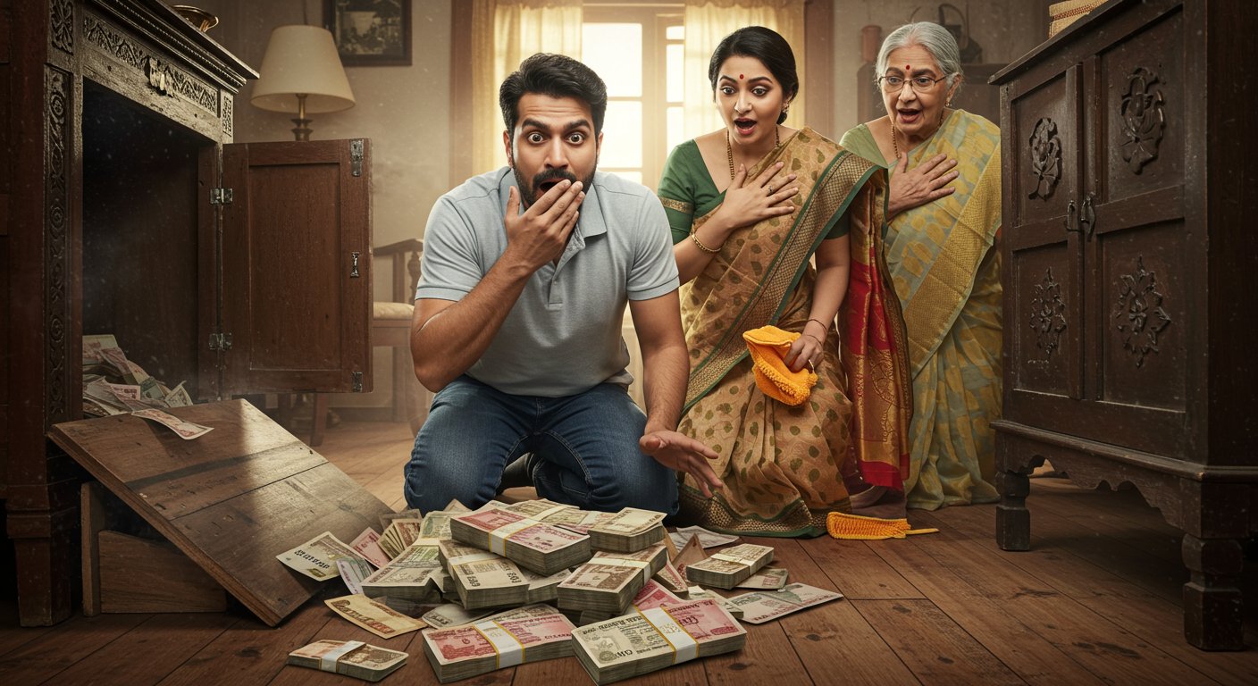 Grandfather's Hidden Rs 3 Lakh Treasure Found During House Cleaning! Entire Family Stunned.