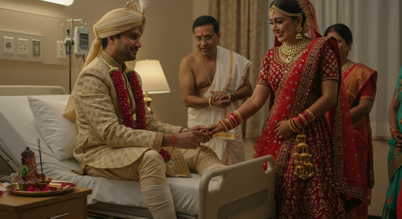 Groom's Leg Breaks, Bride Dejected, But Love Didn't Give Up; 7 Vows Taken In Hospital!