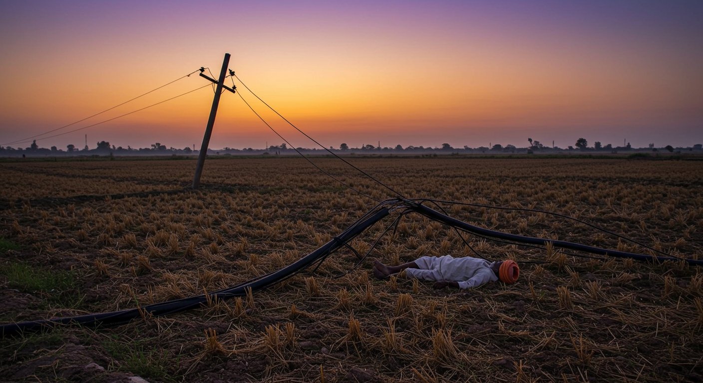 Major lapse by Electricity Department in Hardoi, farmer dies in evening from wire fallen since morning.