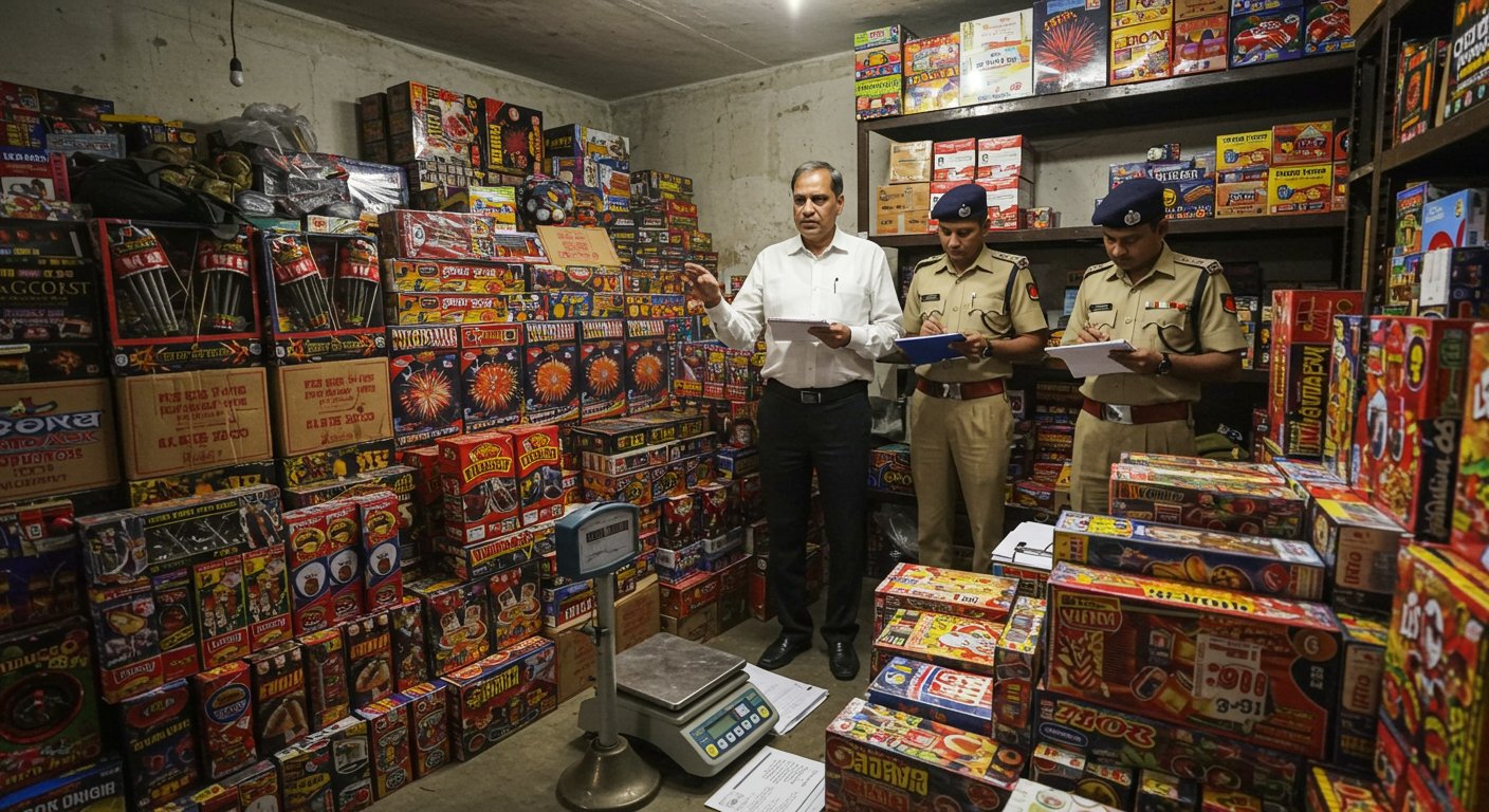 Major revelation in Hardoi: 2.30 quintals of fireworks found on a 90 kg license; Joint Magistrate took action.