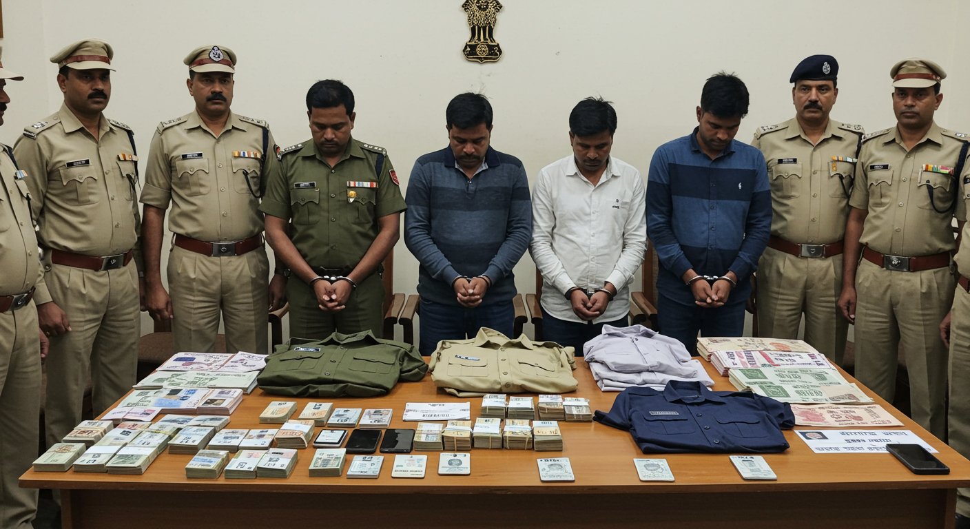 हाथरस में बड़ा खुलासा: फर्जी सेना-सीबीआई अधिकारी बन करोड़ों ठगने वाले गिरोह के 6 बदमाश पकड़े गए, 6 अभी भी फरार!