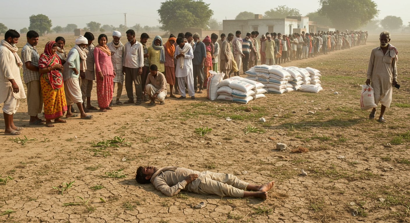 खाद की कतार में जिंदगी ने तोड़ा दम: यूपी में युवा किसान की दर्दनाक मौत, व्यवस्था पर उठे गंभीर सवाल