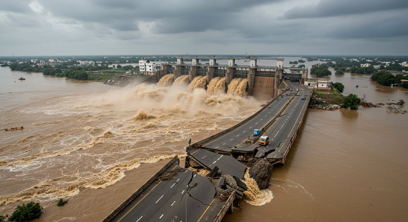 Haryana: 36-Hour Heavy Rain Alert; Hathnikund Barrage Water Rises Again, Gates Open for 50 Hours; 5 Dead in Hisar-Gurugram, Highway Collapses in Panchkula