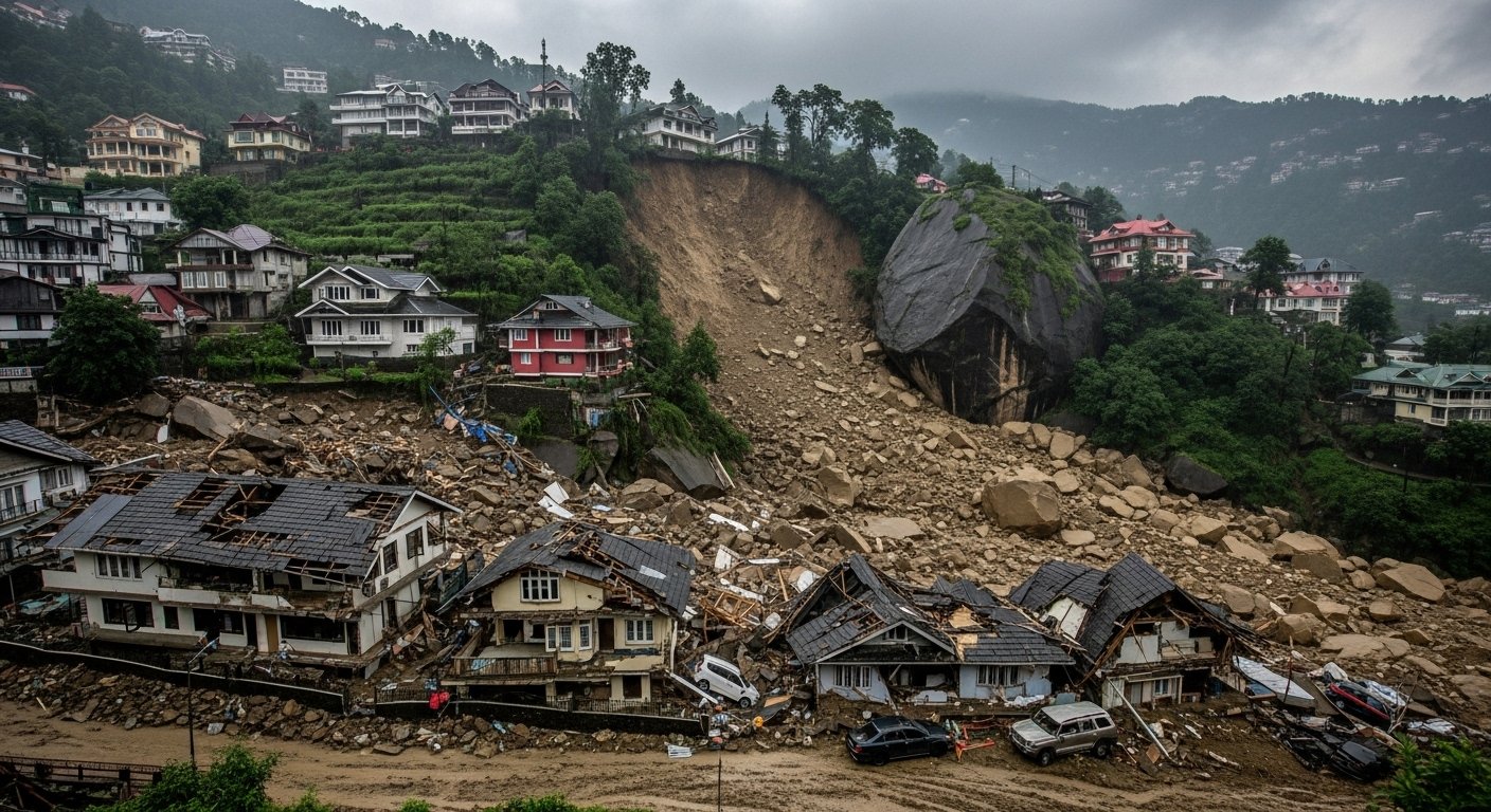 6 Houses Collapsed, 5 Dead Including Father-Daughter: Vehicles Buried in Shimla Landslide, Rock Fell on House; Red Alert in Six Districts