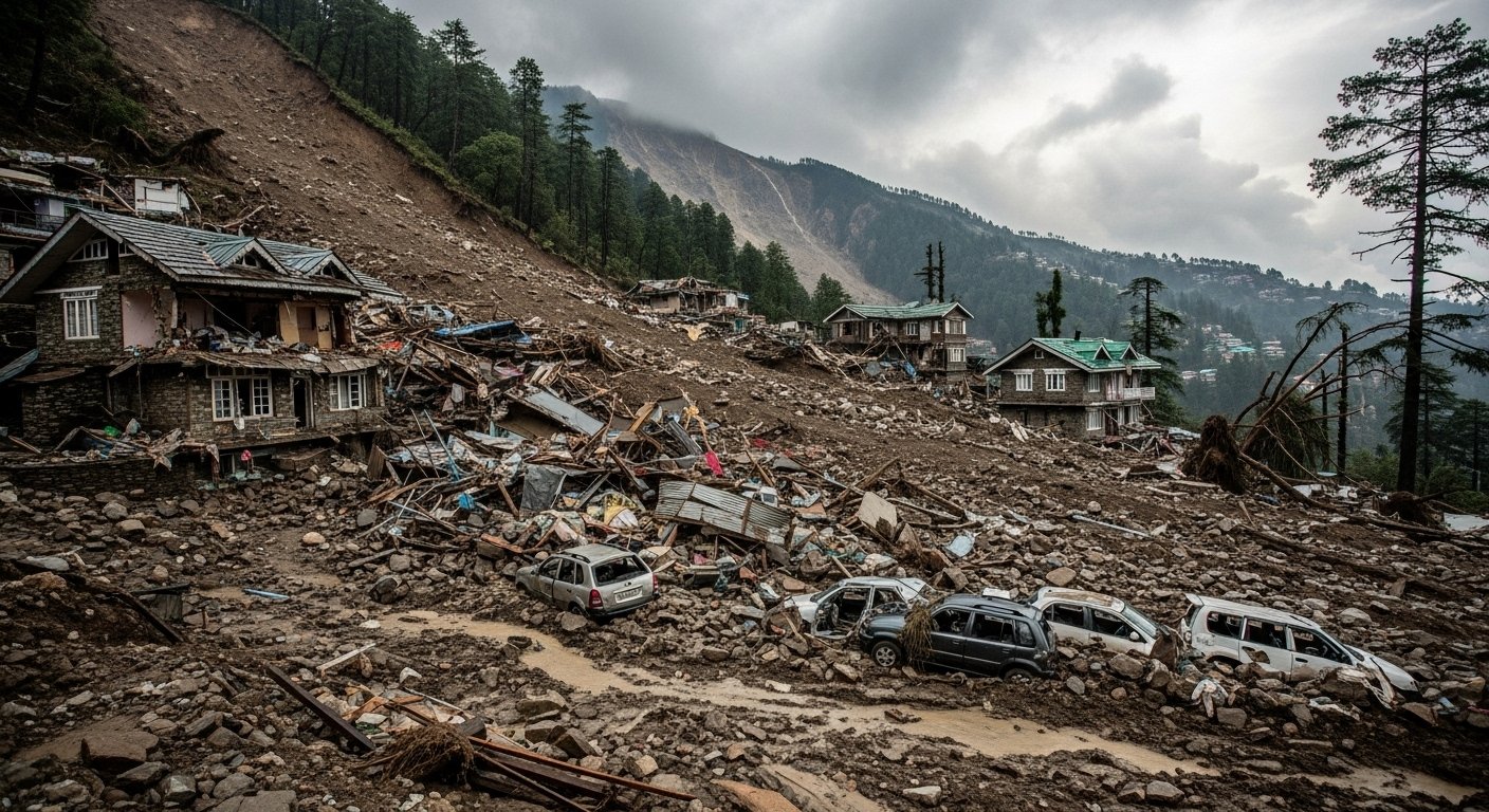Shimla Landslide Havoc: 6 Houses Collapse, Father-Daughter Among 5 Killed; Vehicles Buried in Debris; Red Alert in Six Districts
