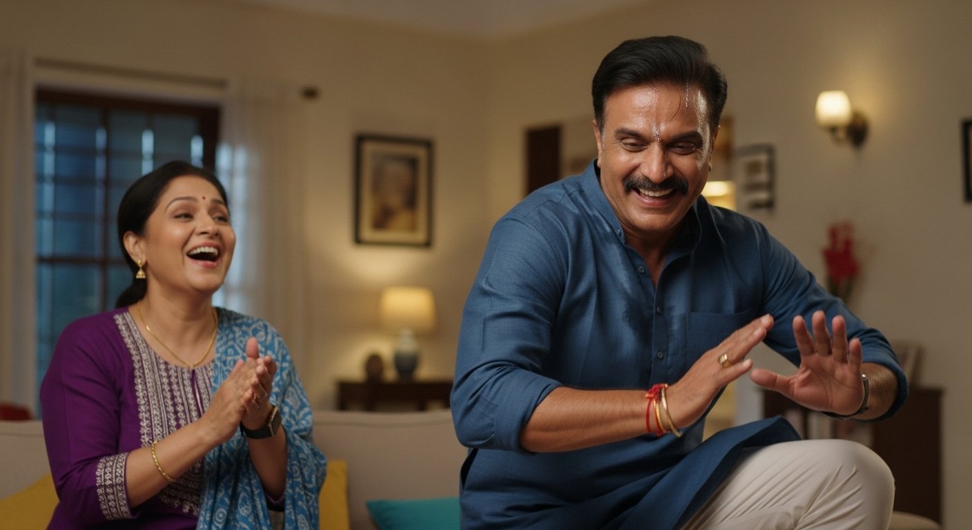 Husband Refuses to Dance, Calls Himself 'Chamiya', Then Busts Out Amazing Moves on Wife's Demand!
