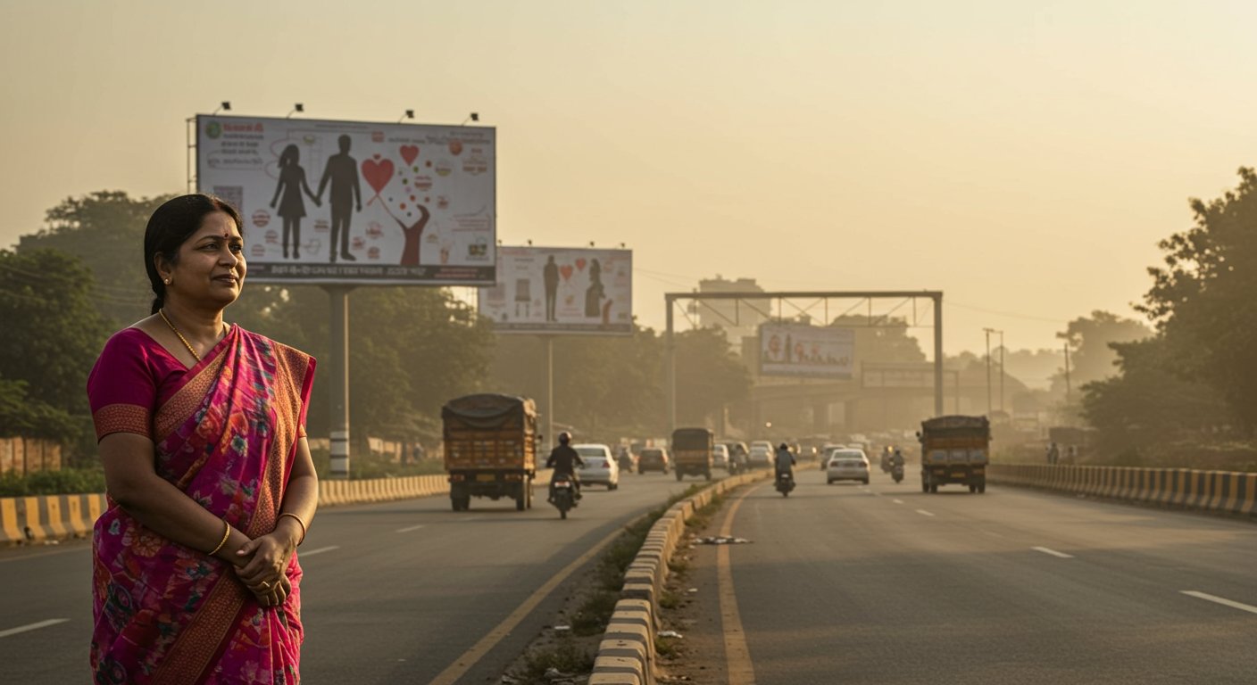 42 साल की अविवाहित महिला की अनोखी पहल: पति की तलाश में लगवाए हाइवे पर होर्डिंग, हर कोई हैरान!