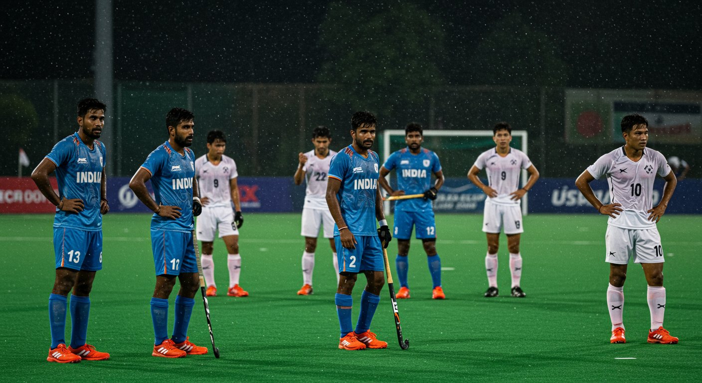 Rain casts shadow on India vs Korea match in Hockey Asia Cup; Indian team's dominance maintained in group stage.