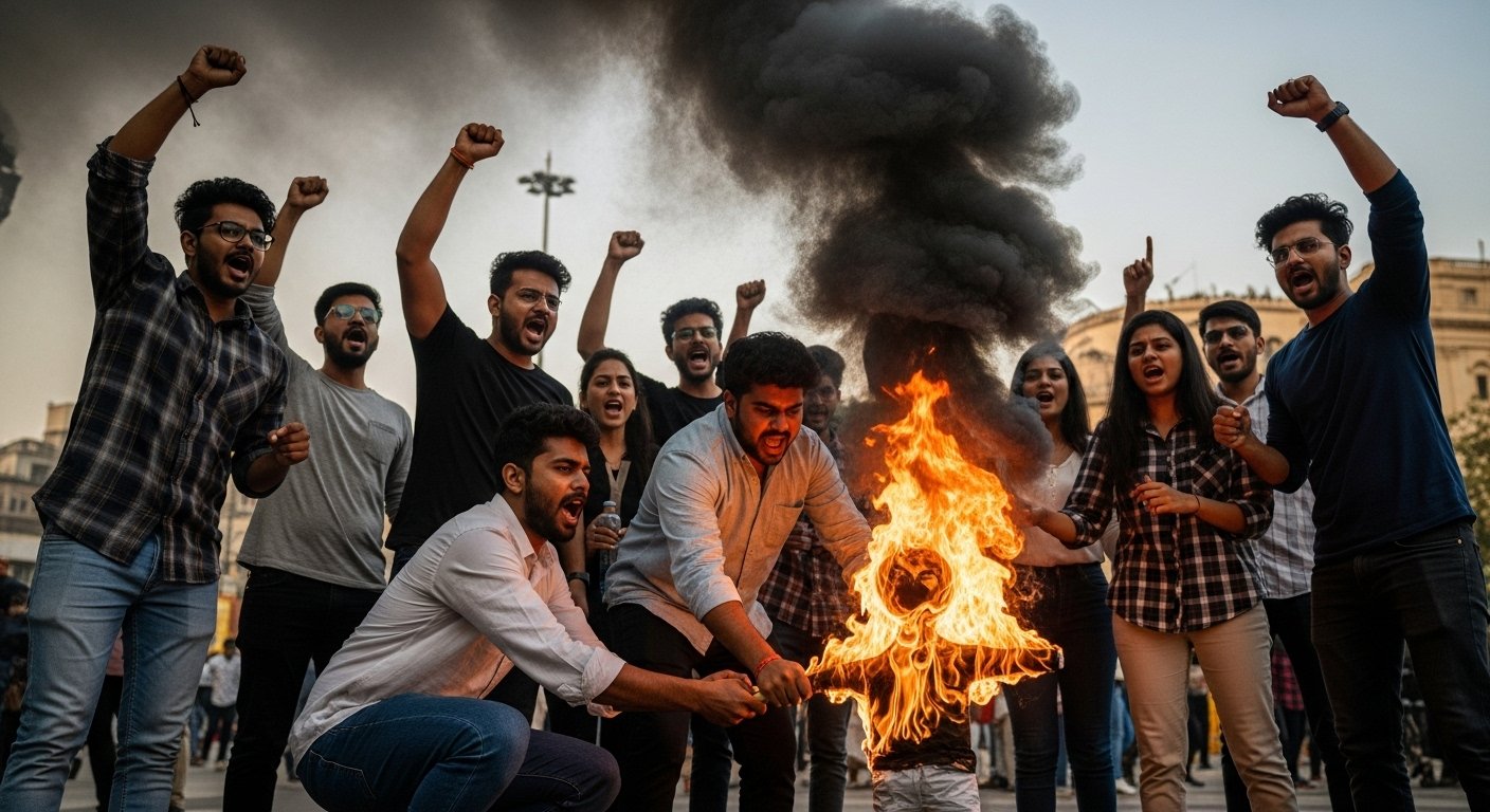 India-Pakistan Match Controversy: FIR Registered Against 10 Students for Burning Effigy Against BCCI