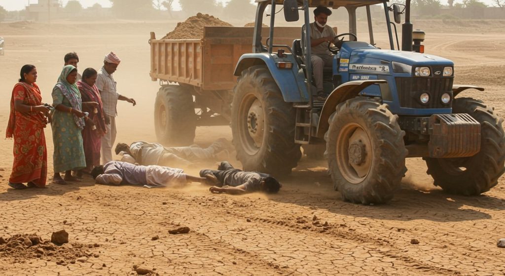UP: One Dead, Four Injured as Villagers Crushed by Tractor For Halting Illegal Mining; Pradhan's Husband Among Victims