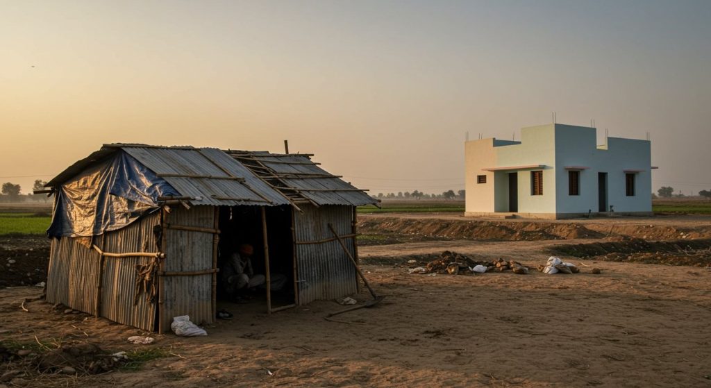 Uttar Pradesh: Didn't get a roof while alive, received PM Awas after death... Deep questions on laborer's suicide.