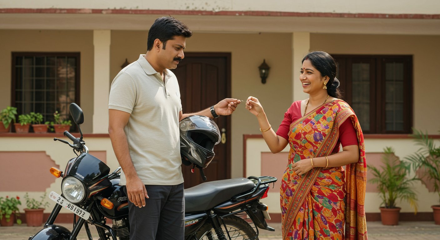 बाइक पर निकलने से पहले बीवी ने पति को दी सुई, जानें क्यों वायरल हो रहा है यह मजेदार किस्सा!