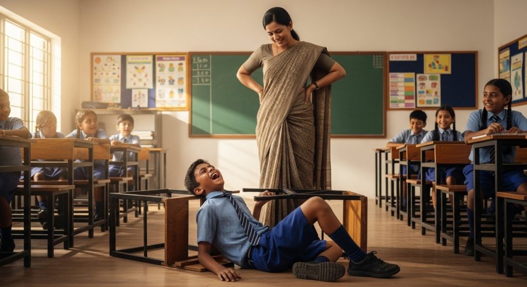 Student Fell From Seat Laughing Loudly In Class; When Teacher Asked Why, He Got Such A Funny Answer!