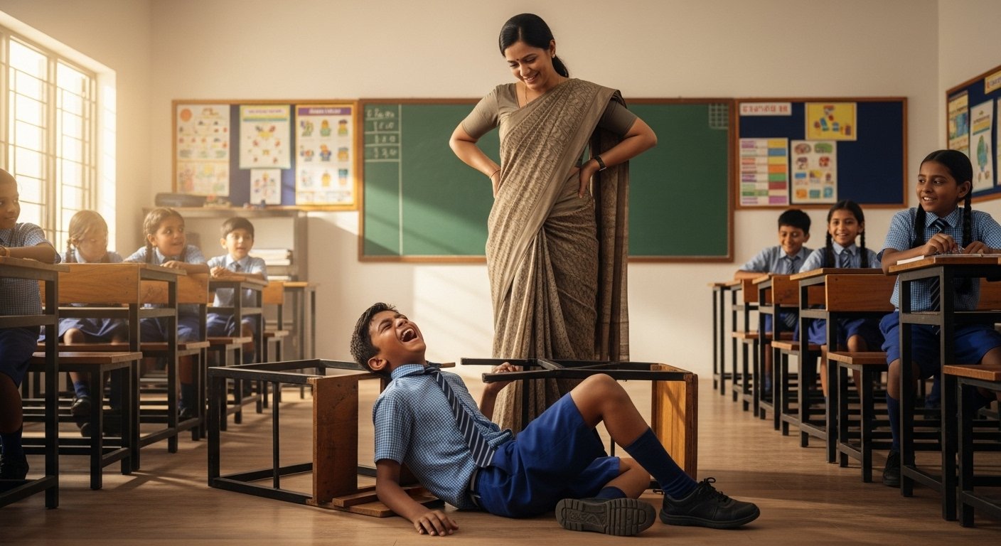Student Fell From Seat Laughing Loudly In Class; When Teacher Asked Why, He Got Such A Funny Answer!