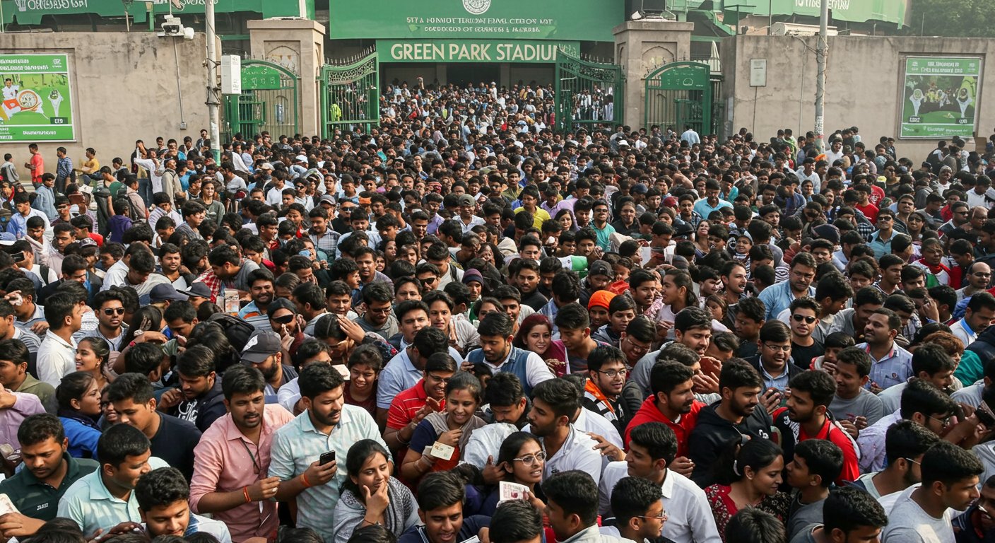 कानपुर में क्रिकेट का बुखार: ग्रीनपार्क में मैच देखने के लिए उमड़ी भीड़, टीवी से ज्यादा मैदान का रोमांच!