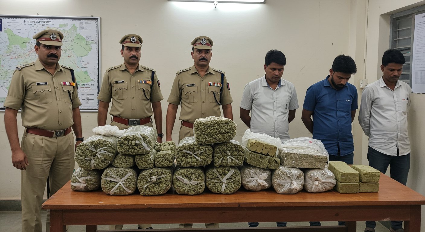 कानपुर में नशे के सौदागर गिरफ्तार: 7 किलो गांजा के साथ तीन पकड़े गए, कई जिलों में फैला था नेटवर्क