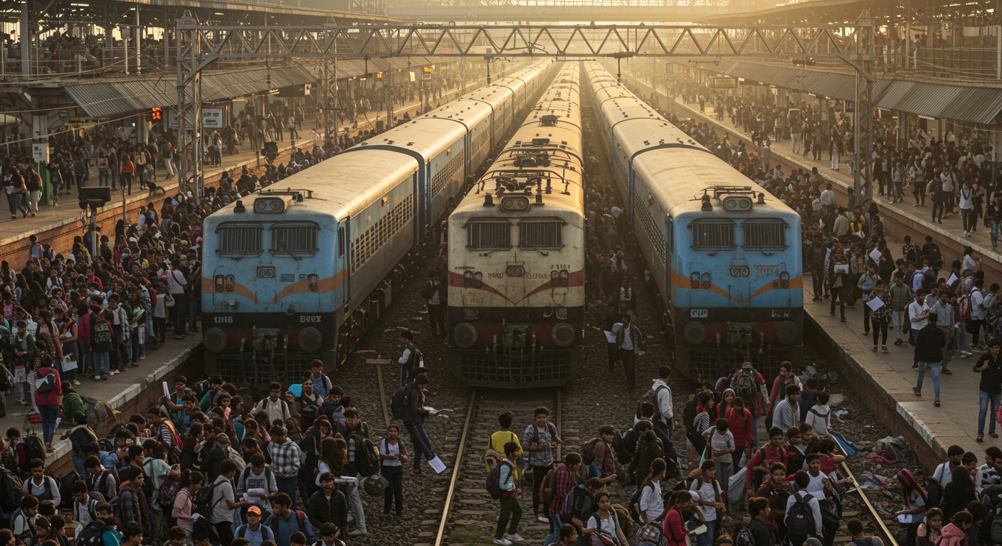 Deluge of candidates at Kanpur Central: 14 special trains run for 65,000 students!