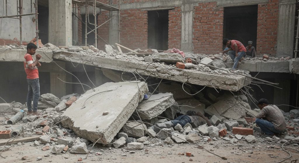 Kanpur Tragic Accident: Under-Construction Balcony Slab Collapses, One Labourer Dead, Two Injured