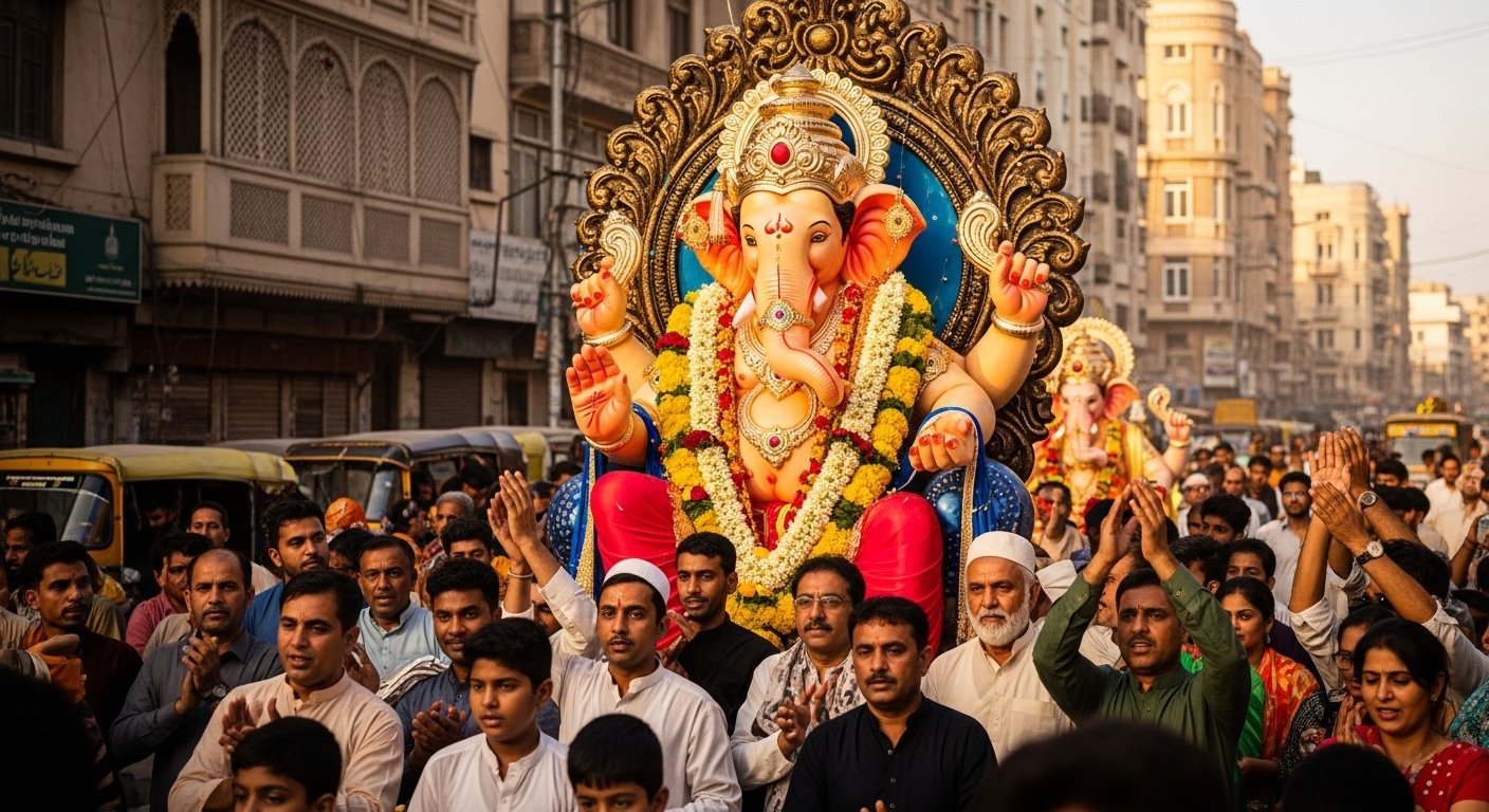 'Ganpati Bappa Morya!' Resounds in Pakistan! Procession Held on Karachi Streets, Video Goes Viral