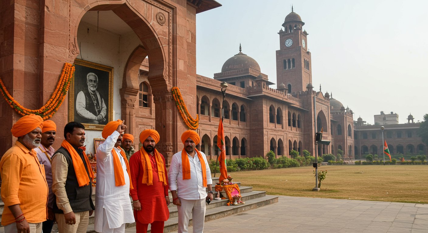 करणी सेना की नई हुंकार: एएमयू में दुर्गा पूजा, जिन्ना की तस्वीर हटाओ और अलीगढ़ का नाम ‘हरिगढ़’ करो