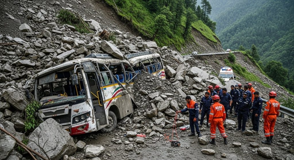 Landslide and bus accident wreak havoc in Mandi: 9 dead, 15 injured; Schools and colleges closed till September 7.
