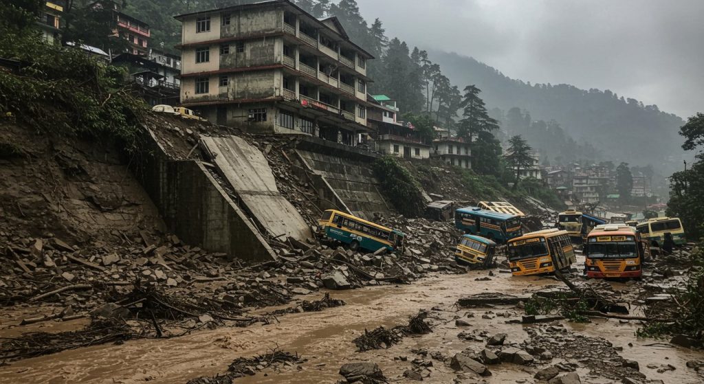 Nature's fury in Himachal: 4 dead, 3 missing in Mandi; multi-storey building in danger in Shimla, 24 buses damaged in Dharampur