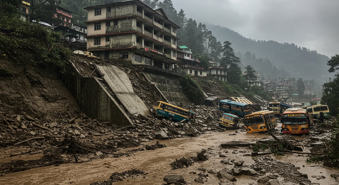 Nature's fury in Himachal: 4 dead, 3 missing in Mandi; multi-storey building in danger in Shimla, 24 buses damaged in Dharampur