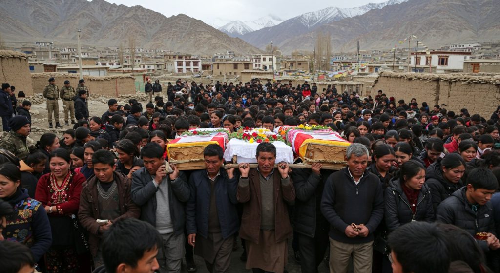 Two funerals held in Leh amidst raging anger of youth, with a complete media ban; issues of employment and identity had been simmering for 6 years.