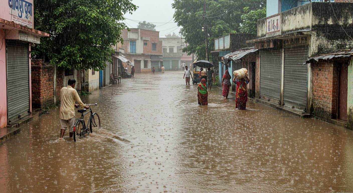 Sky-Borne Calamity in Pilibhit, UP: Torrential Rains Cripple Life, Schools-Colleges Shut, Rivers Swell, Flood-Like Situation in Low-Lying Areas