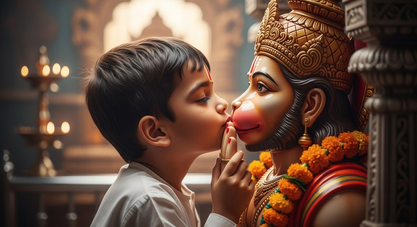 नन्हें ‘बजरंगी’ की अनूठी भक्ति: हनुमान जी की मूर्ति को चूमा, वीडियो देख भावुक हुए लोग