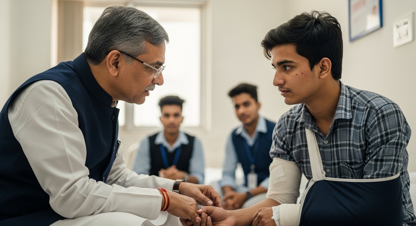 Lucknow: Higher Education Minister Meets Students Injured in Lathi-Charge, Inquires About Their Condition