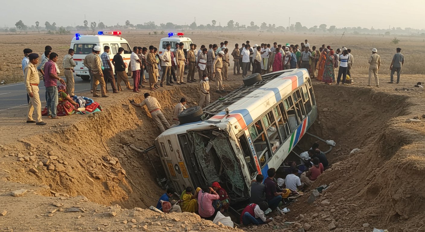 Lucknow: Roadways Bus Overturns in Ditch, 5 Killed, 10 Seriously Injured; Chaos Erupts
